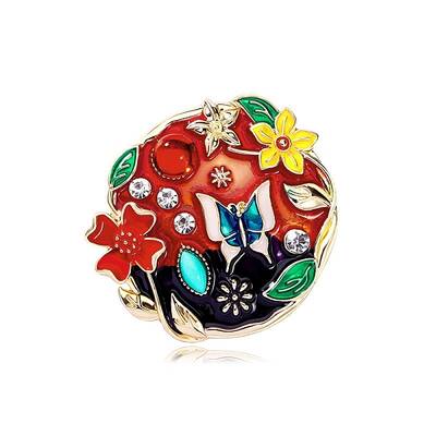 Vintage Flower Butterfly Alloy Rhinestone Brooches