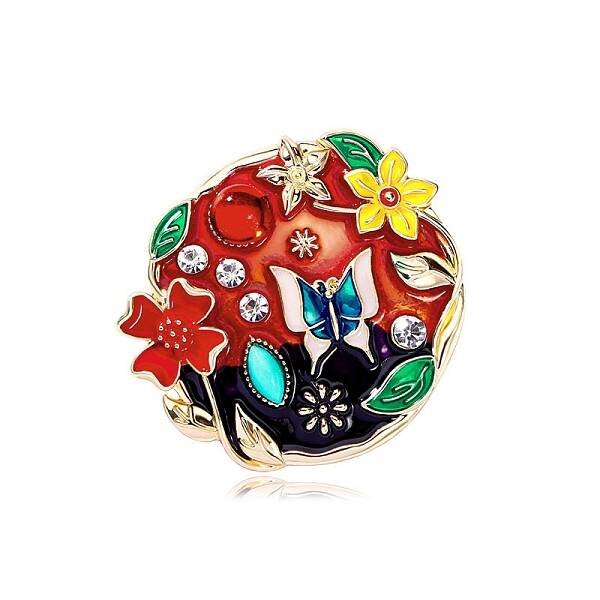 Vintage Flower Butterfly Alloy Rhinestone Brooches