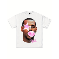 Basketball Y2K Rap Graphic T Shirt For Men Heavyweight 220G Pure Cotton Round Neck Short Sleeve Tee White