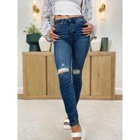 Judy Blue Jessie's Girl Mid Rise Tummy Control Destroy Skinny Jeans