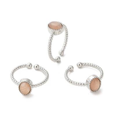 Natural Sunstone Open Cuff Ring