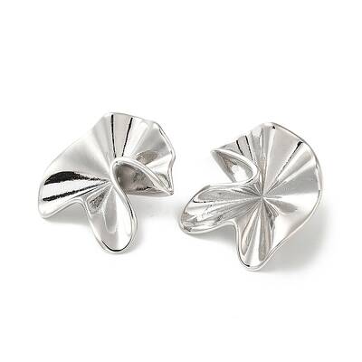 Rack Plating Brass Flower Stud Earrings for Women