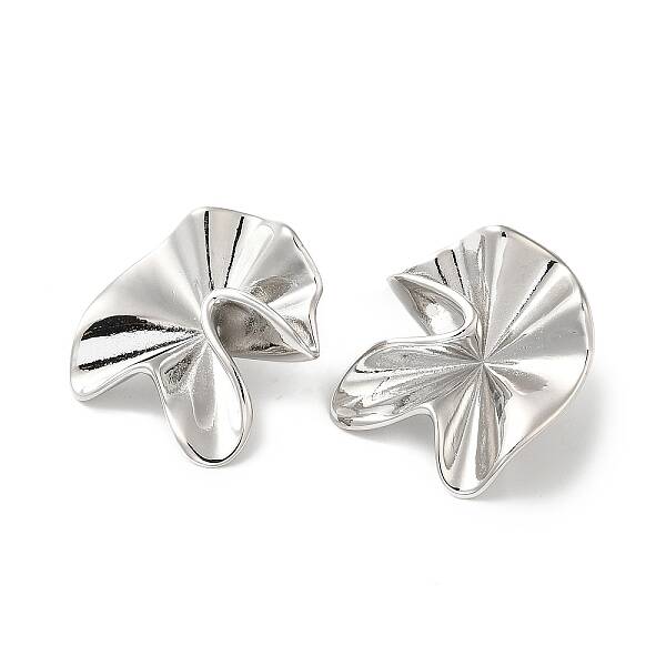 Rack Plating Brass Flower Stud Earrings for Women