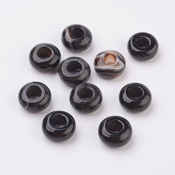 Natural Striped Agate/Banded Agate European Beads