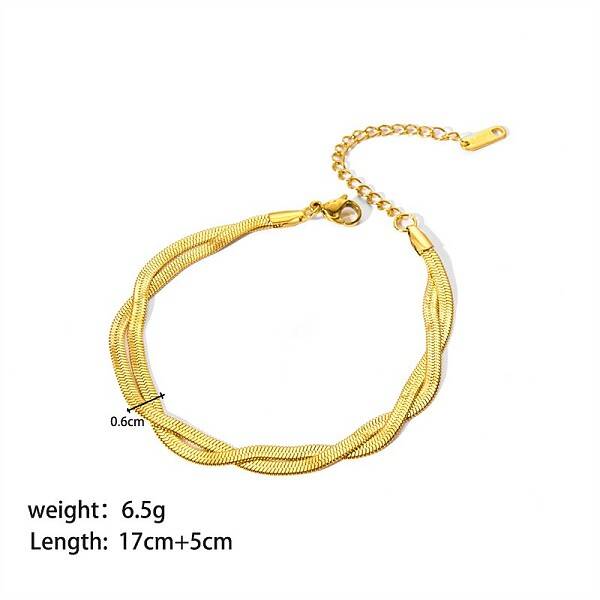 Simple Stainless Steel Snake Chains Multi-strand Bracelets for Summer Beach