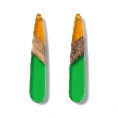 Transparent Resin & Walnut Wood Pendants