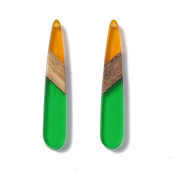 Transparent Resin & Walnut Wood Pendants