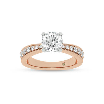 Rome Classic Pavé Set Round Lab Grown Diamond Engagement Ring | 10K Rose Gold 3 7/8 CT. TW.