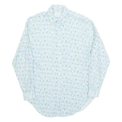 UNITED COLORS OF BENETTON Womens Printed Shirt Blue Collared Floral L