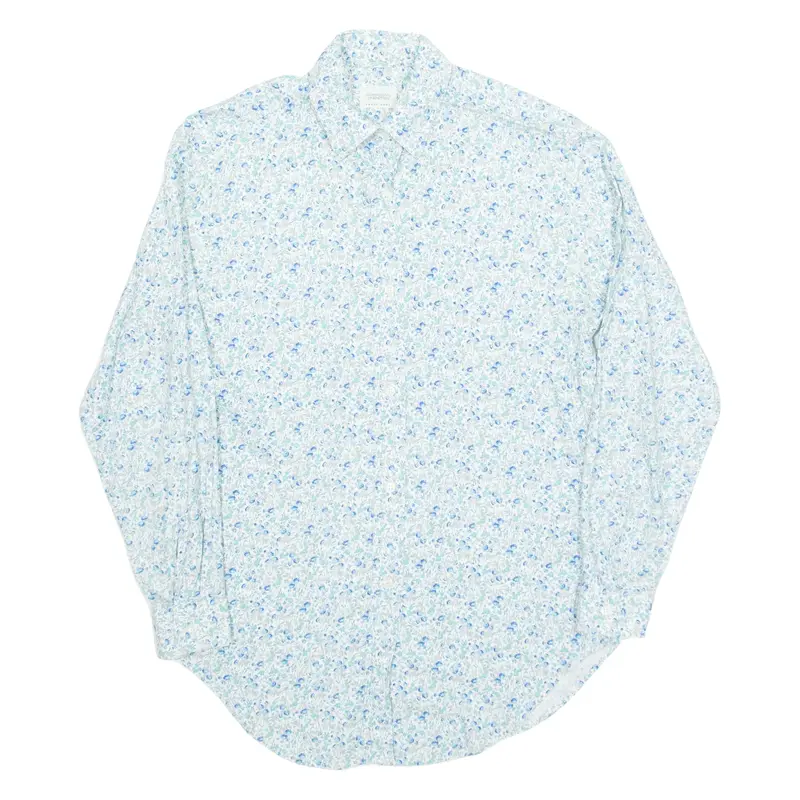 UNITED COLORS OF BENETTON Womens Printed Shirt Blue Collared Floral L