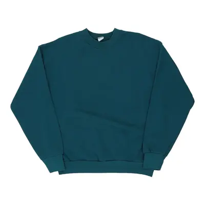 Unbranded Sweatshirt - Large Teal Cotton Blend