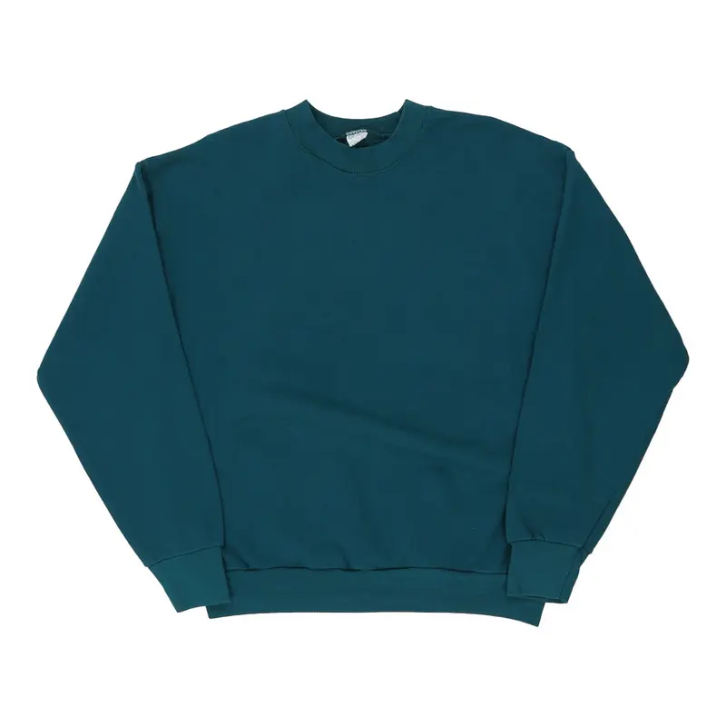 Unbranded Sweatshirt - Large Teal Cotton Blend