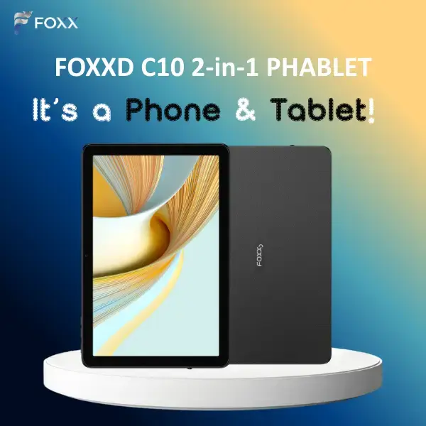 FOXXD Unlocked C10 All-in-One Smart Tablet – 10.1 HD Display, 8MP Camera, 4GB+64GB, MediaTek Quad-Core, 5000mAh Battery B...