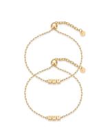PAVOI 14K Gold Plated Friendship Matching Adjustable Bracelets for Women - Gold Best Friends Bracelet Set - BFF ILYSM Bracele...