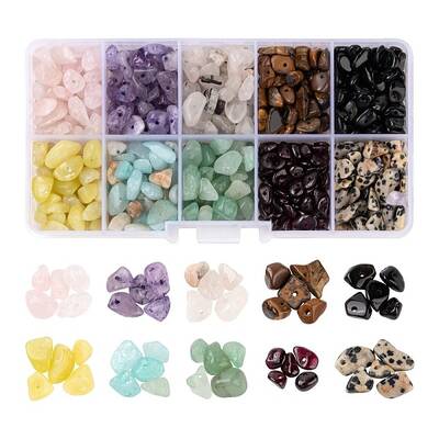 150G 10 Style Natural Gemstone Beads