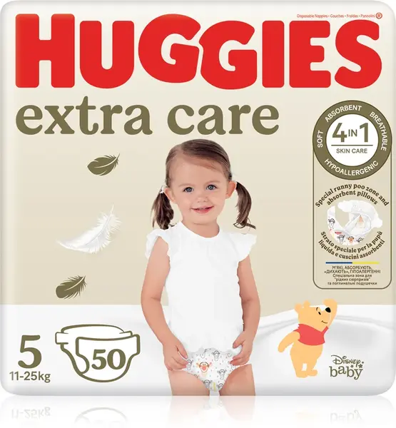 Huggies Extra Care Size 5 Disposable Diaper 11-25 Kg 50 Pieces