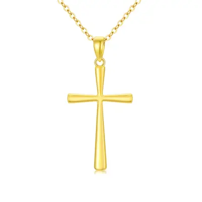 14K Gold Cross Pendant Necklace
