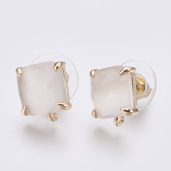 Faceted Glass Stud Earring Findings