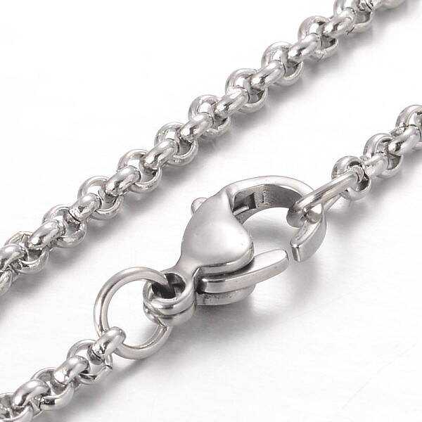 Non-Tarnish 304 Stainless Steel Rolo Chain Necklaces