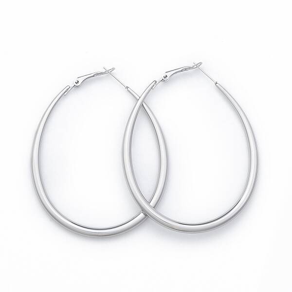Tarnish Resistant 201 Stainless Steel Teardrop Hoop Earrings for Women