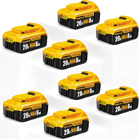 4 Packs 8.0Ah Lithium Battery Replacement for Dewalt 20V Battery Lithium MAX DCB200 DCB205 DCB206 DCD DCF DCG DCS Series dewa...