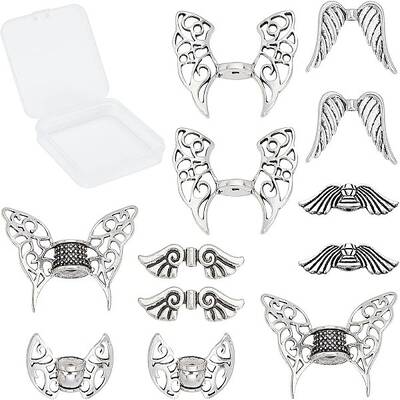 12Pcs 6 Styles Tibetan Style Alloy Beads