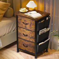 【dealsforyoudays】Raybee Furniture Nightstand Set of 2 with 3 Drawers, Night Stand for Bedroom, Bedside Table with Wooden ...