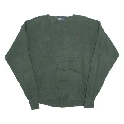 POLO RALPH LAUREN Mens Jumper Green Tight Knit 2XL