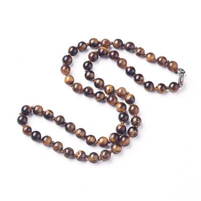 Natural Tiger Eye Beaded Necklaces