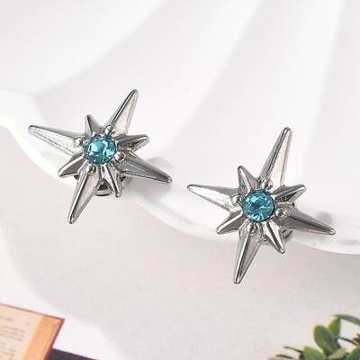 Rhinestone Star Clip-on Earrings