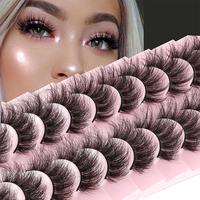 Long Lasting Dramatic Volume Lash Clusters, 10 Pairs Natural Curling Eye Makeup Strip Lashes for Daily & Summer Party Use, Ey...