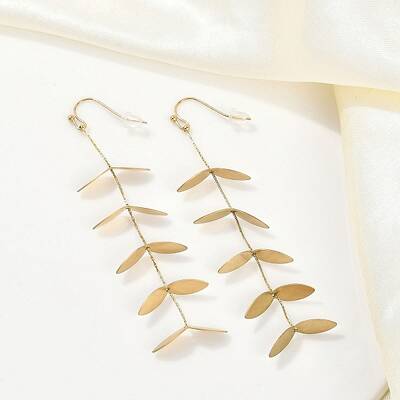 304 Stainless Steel Leaf Stud Earrings for Women