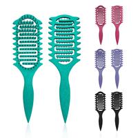 Curl brush for curly hair wet, Hair Curling Comb Wet and Dry Black wavy thermal brush miracle brush hair wide teeth