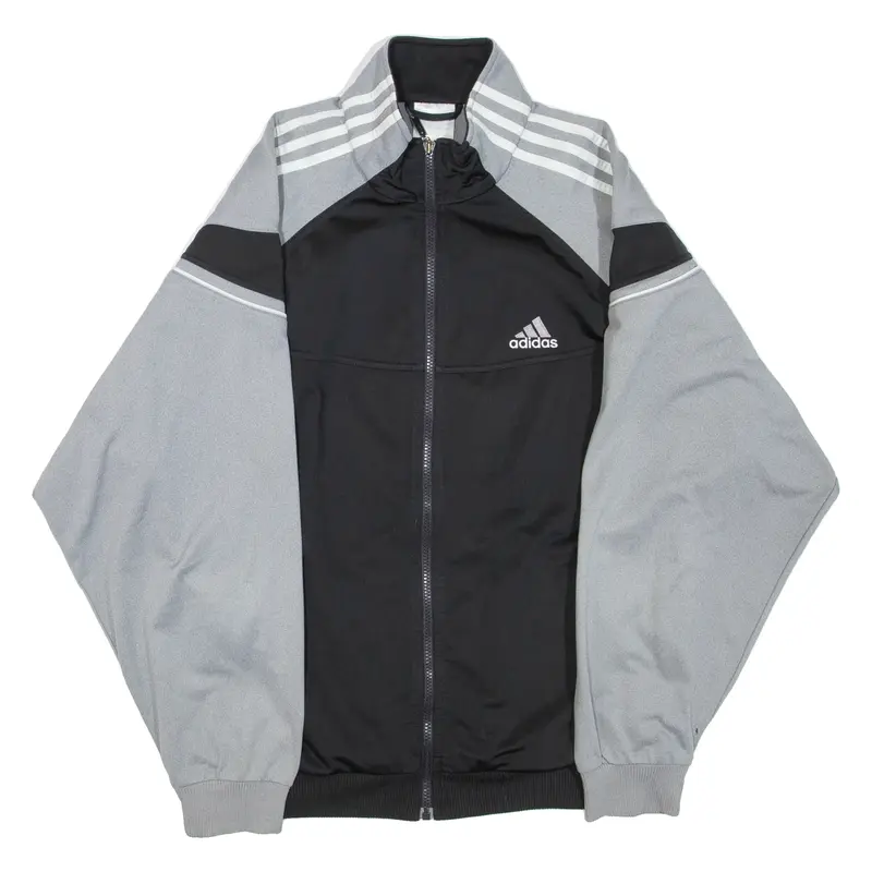 ADIDAS Womens Track Jacket Grey Colourblock L