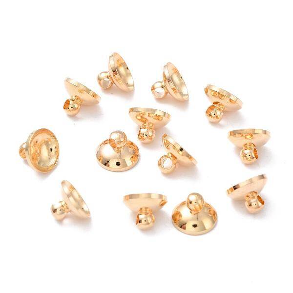 Rack Plating Brass Bead Cap Bails