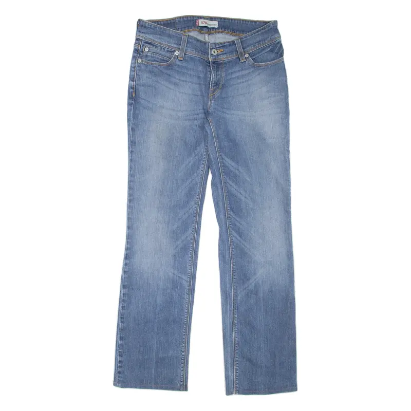 LEVI'S 570 Womens Jeans Blue Regular Straight Denim Stone Wash W29 L29