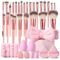36Pcs Cosmetic Pink Makeup Brush Set – Complete with Foundation, Blending, Powder&Eye Shadow Brushes, Standard and Mini Mak...