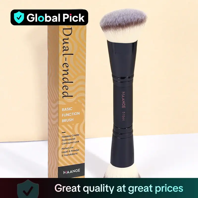 MAANGE Double-ended Makeup Brushes, Multifunctional Cosmetic Brush for Foundation, Blush, Loose Powder, Highlighter, Contour,...