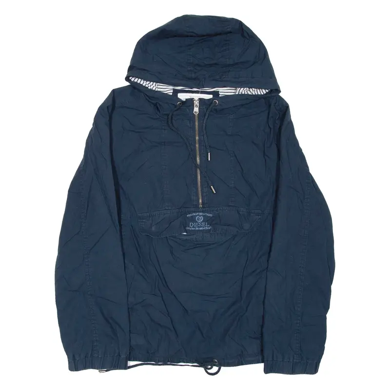 DIESEL Mens Pullover Jacket Blue Hooded L