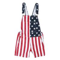 Men's and Women's American Flag Denim Overalls Stretch Shorts, Patriotic, Merica Menswear Suits Sleeveless