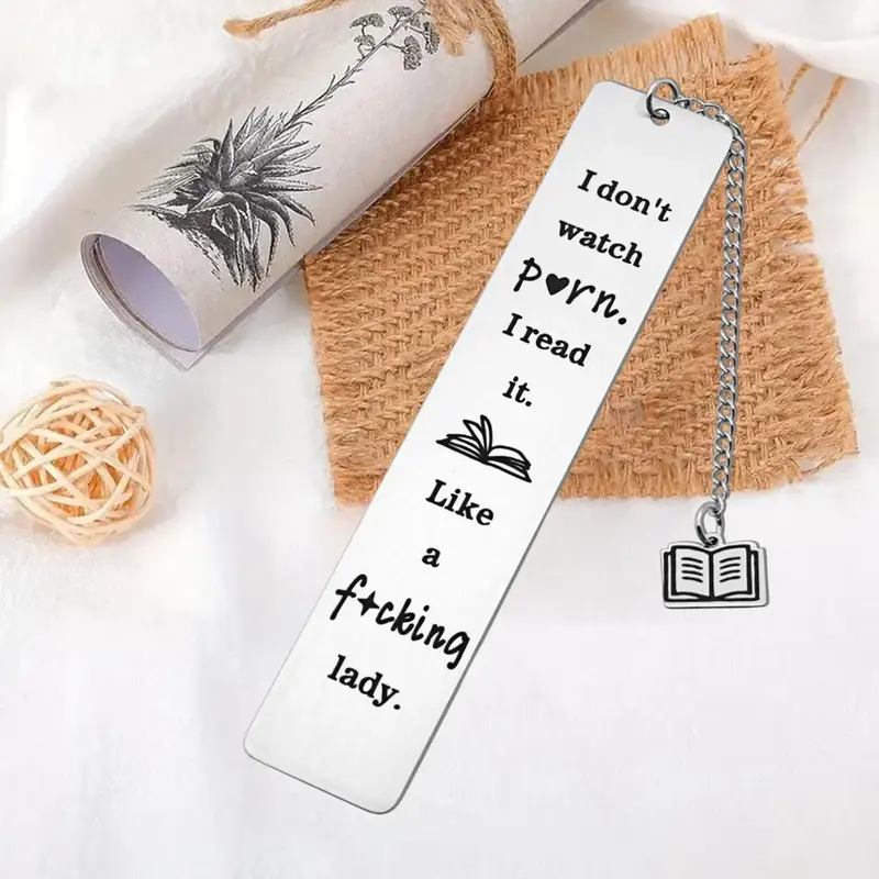 Reading Woman Bookmark, Stainless Steel Bookmark with Chain, Book Lover Gift, Reading Accessories, Office Stationery & Suppli...
