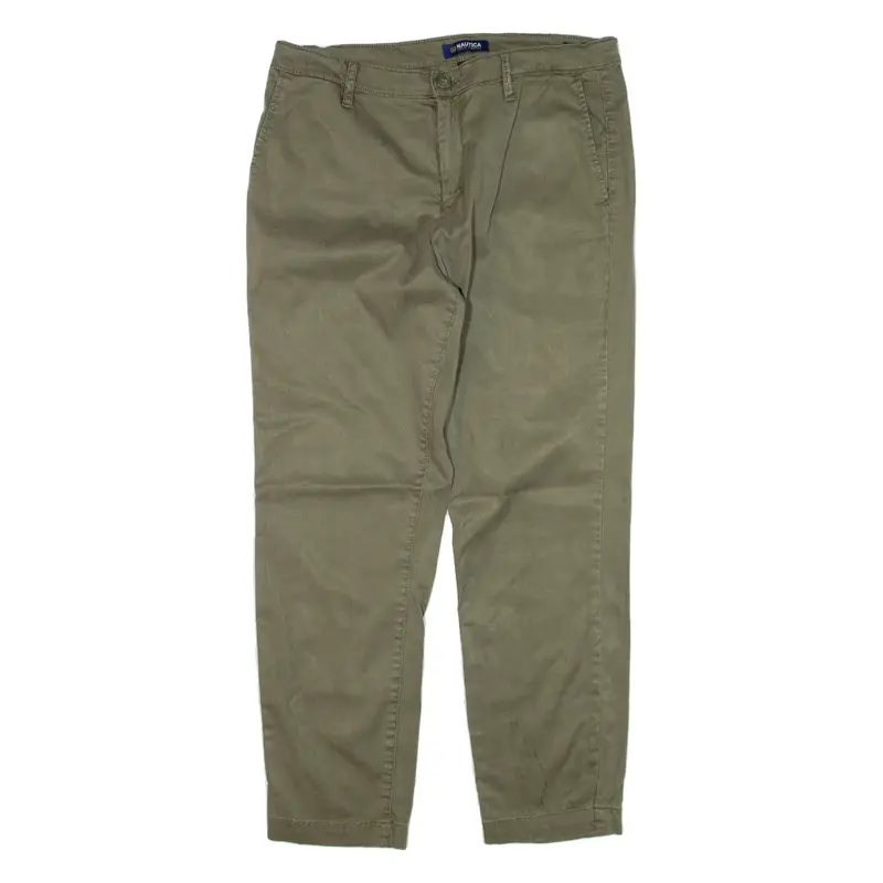 NAUTICA Tencel Ankle Trousers Green Regular Tapered Womens W29 L29