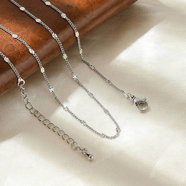 Brass Disc Twisted Chain Necklaces