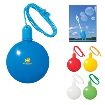 100 Custom 1.33 oz Round Bubble Dispenser - Breakaway Cord