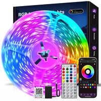 100FT 50FT Smart Led Light Strip RGB Color Changing Music Sync Strip Lights with App & Remote Control for Bedroom Indoor Ligh...