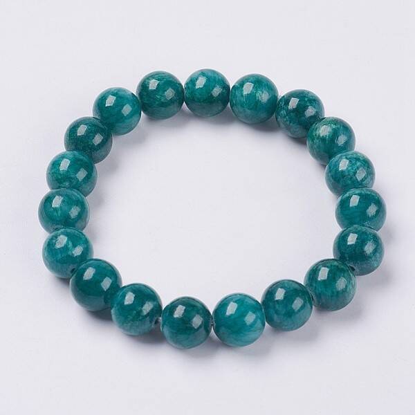 Natural Yellow Jade Beaded Stretch Bracelet