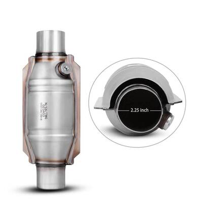 YITAMOTOR® 2.25'' Inlet/Outlet Universal Catalytic Converter with O2 Port and Heat Shield (EPA Compliant)
