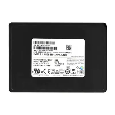 MZ7L3480HBLT-00A07 Samsung Enterprise PM897 Series 480GB Triple-Level Cell  SATA 6GB/s V-NAND 7mm 2.5-inch Solid State Drive