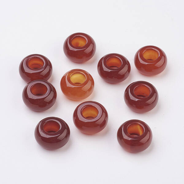 Natural Carnelian European Beads