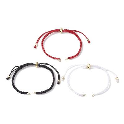 3Pcs 3 Colors Braided Nylon Cord Slider Bracelet Making